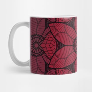 Red flower mandala Mug